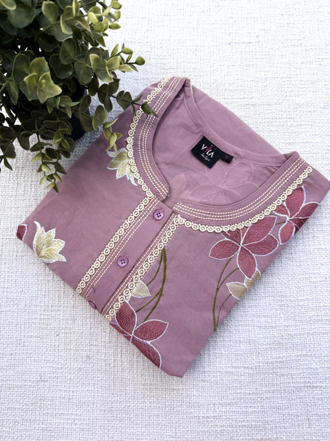 L and XL size Celebrity cotton Emb nighty