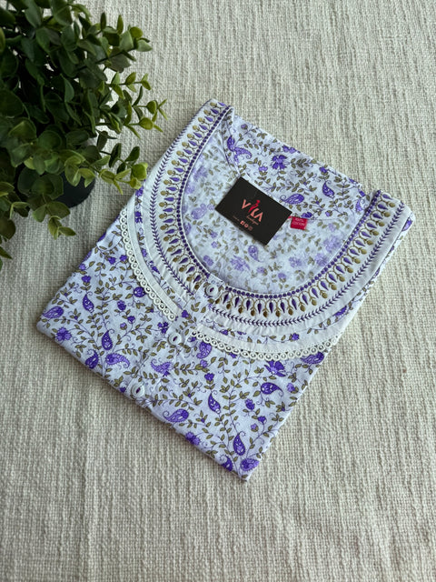 L size printed cotton nighty