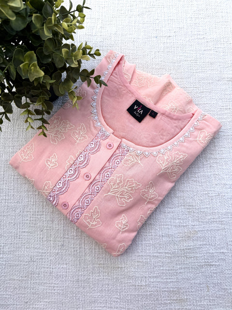 L and XL size Celebrity cotton Emb nighty