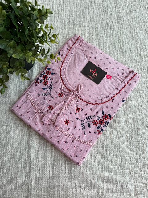 L size printed cotton nighty