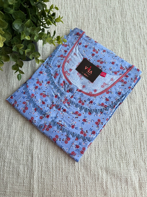 L size printed cotton nighty