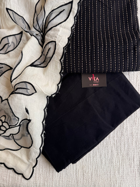 Kantha silk cotton suit set
