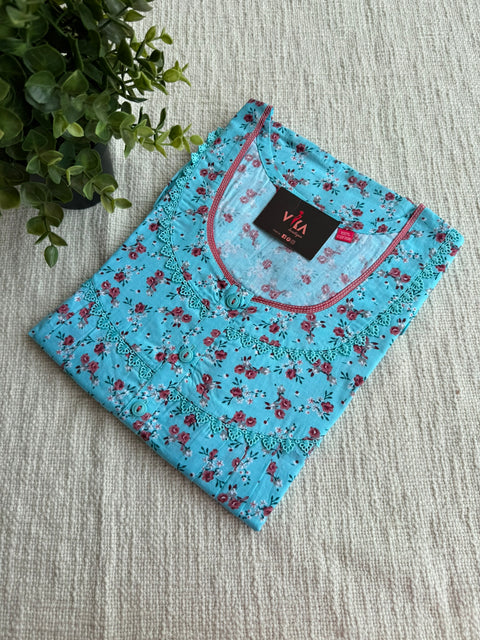 L size printed cotton nighty