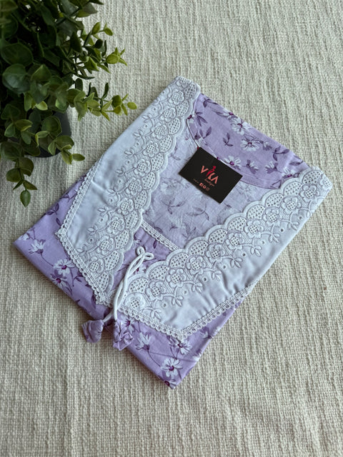 L size printed cotton nighty