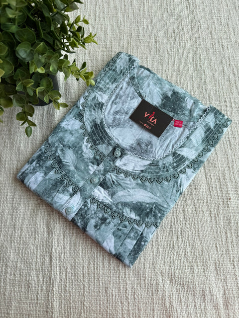 L size printed cotton nighty