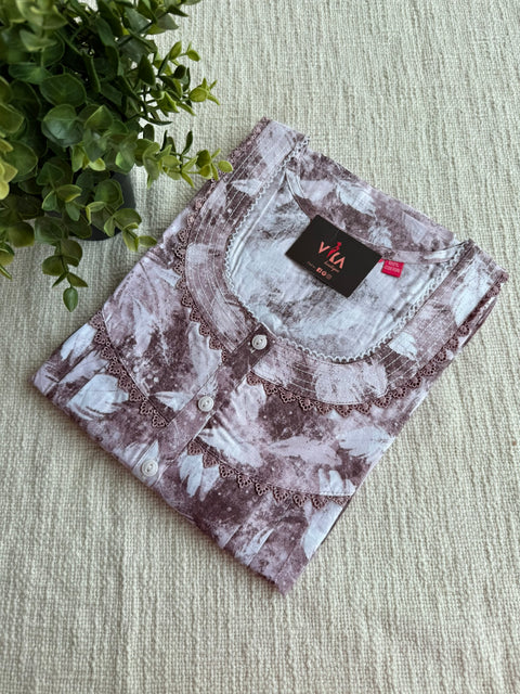 L size printed cotton nighty