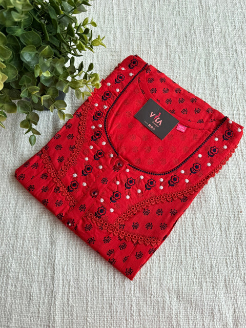 L size printed cotton nighty