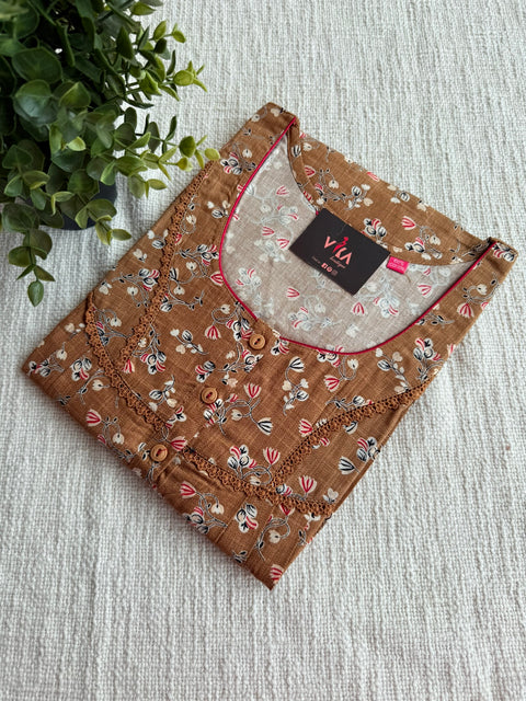 L size printed cotton nighty