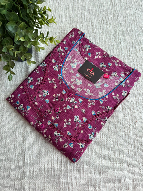 L size printed cotton nighty