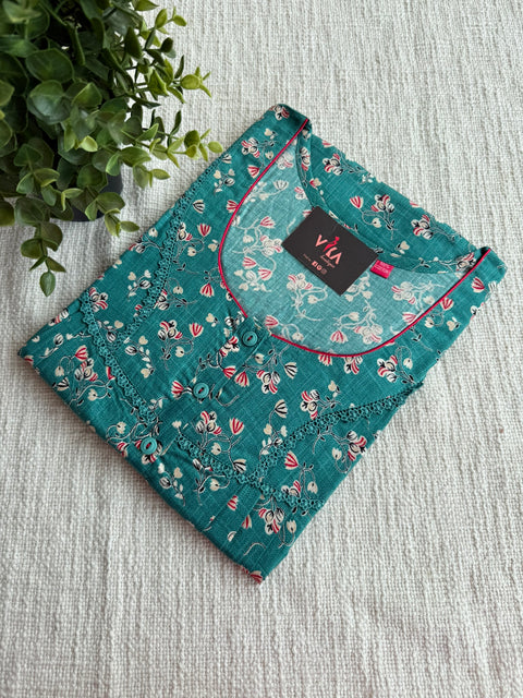 L size printed cotton nighty