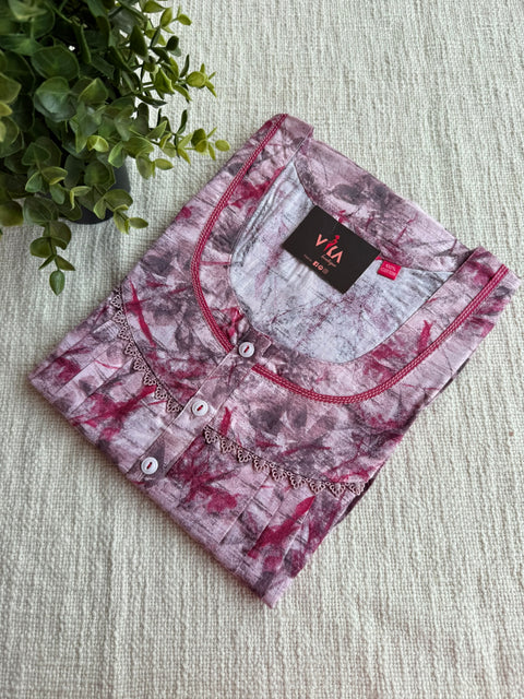 L size printed cotton nighty
