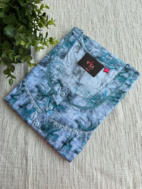 L size printed cotton nighty