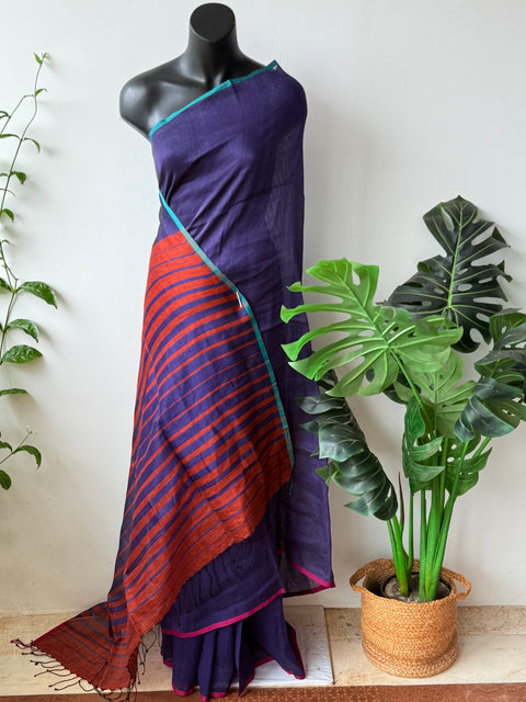 Violet silk cotton saree