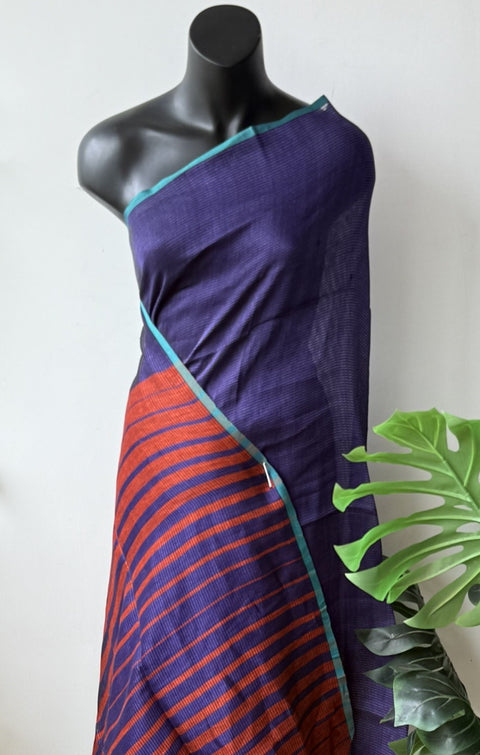 Violet silk cotton saree