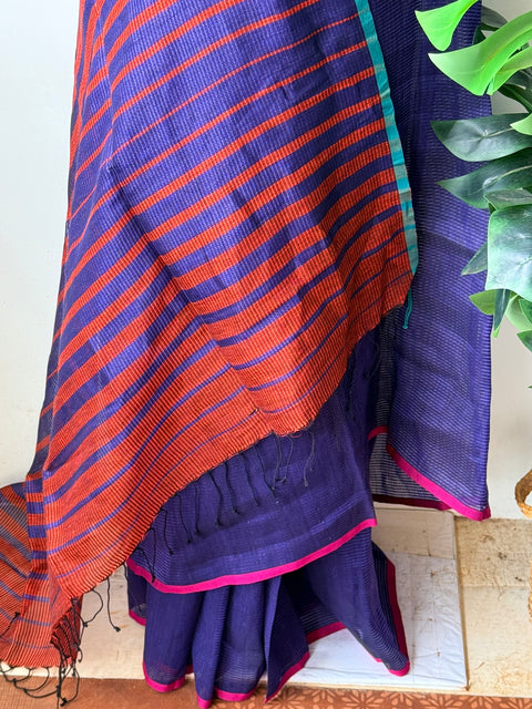 Violet silk cotton saree