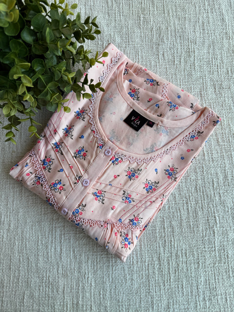 XL size printed linen cotton Nighty