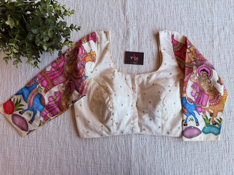 Pichwai work blouse and saree - Size 38