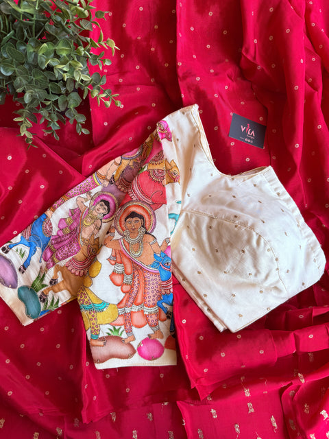 Pichwai work blouse and saree - Size 38