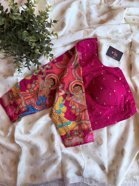 Pichwai work blouse and saree - Size 38