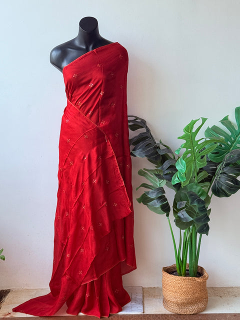 Seq work partywear jute saree with blouse