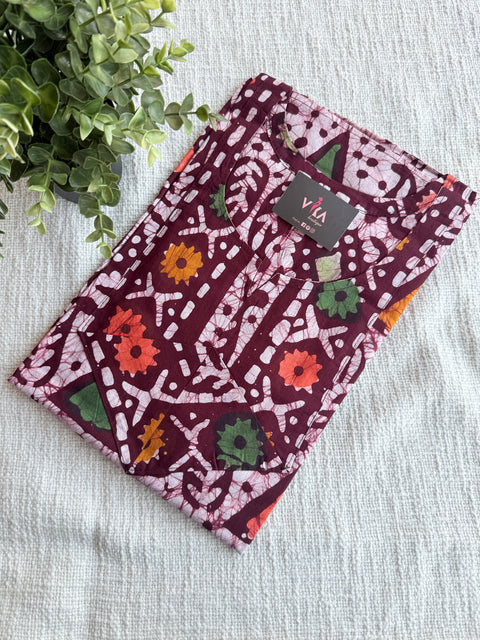 L size printed Batik cotton Nighty