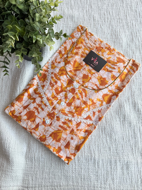L size printed Batik cotton Nighty