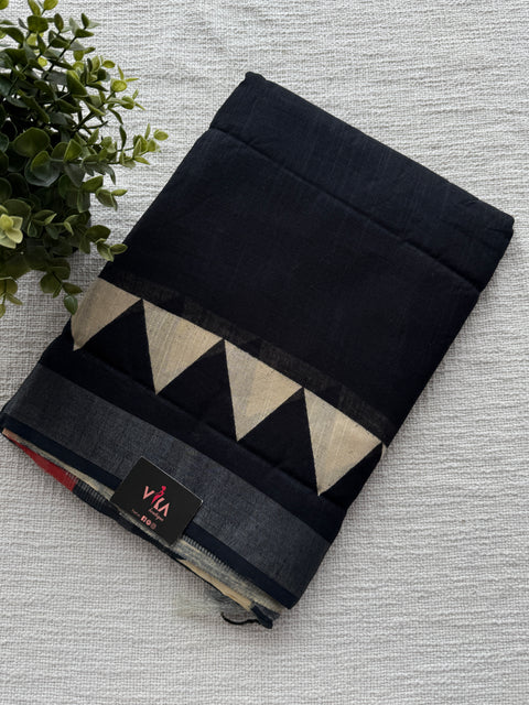 Printed linen cotton saree