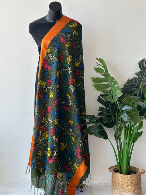Pen kalamkari Bangalore silk dupatta