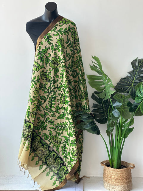 Pen kalamkari Bangalore silk dupatta