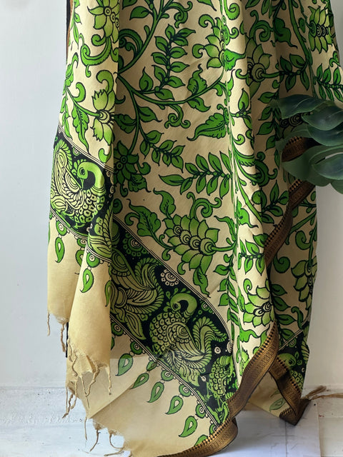 Pen kalamkari Bangalore silk dupatta