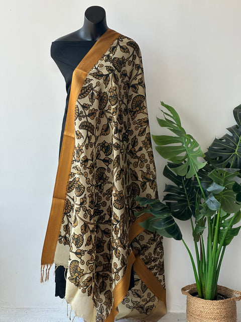 Pen kalamkari Bangalore silk dupatta