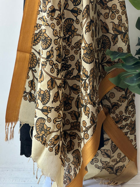 Pen kalamkari Bangalore silk dupatta