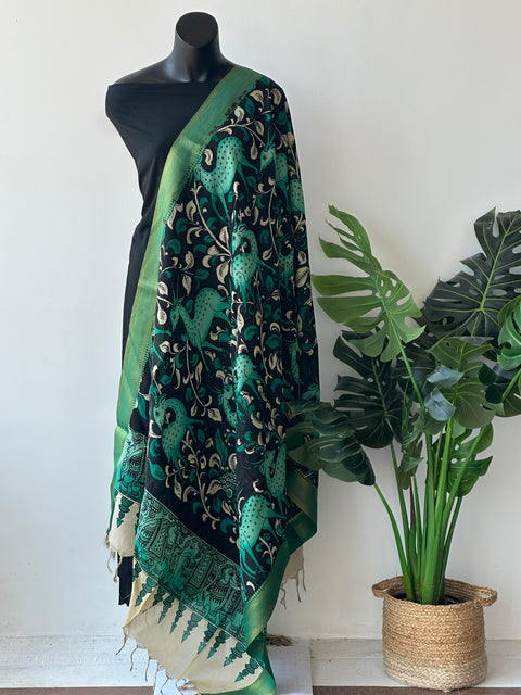 Pen kalamkari Bangalore silk dupatta