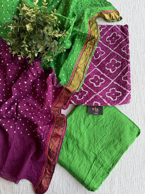 Bandhej cotton salwar material