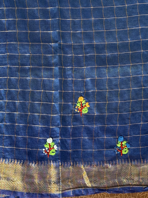 Bhag zari checked saree with blouse