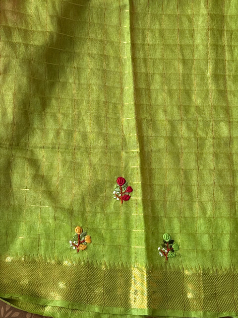 Bhag zari checked saree with blouse