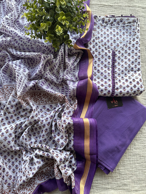 Potli neck Printed cotton salwar suit material