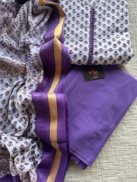 Potli neck Printed cotton salwar suit material