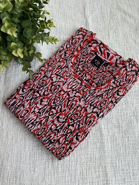 L size smocking cotton nighty