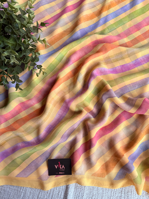 Floral printed georgette saree