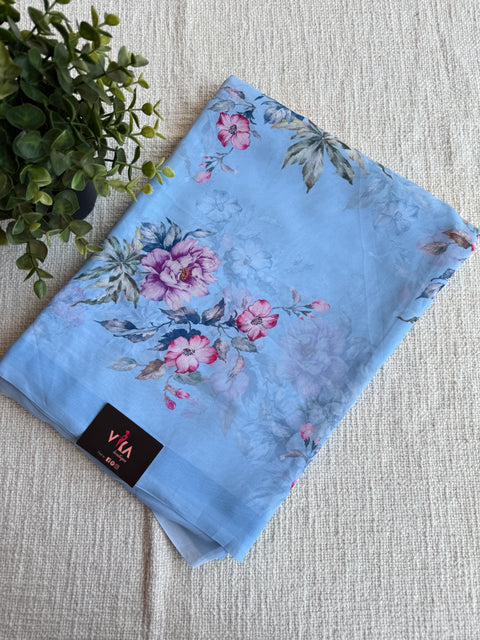 Floral printed georgette saree