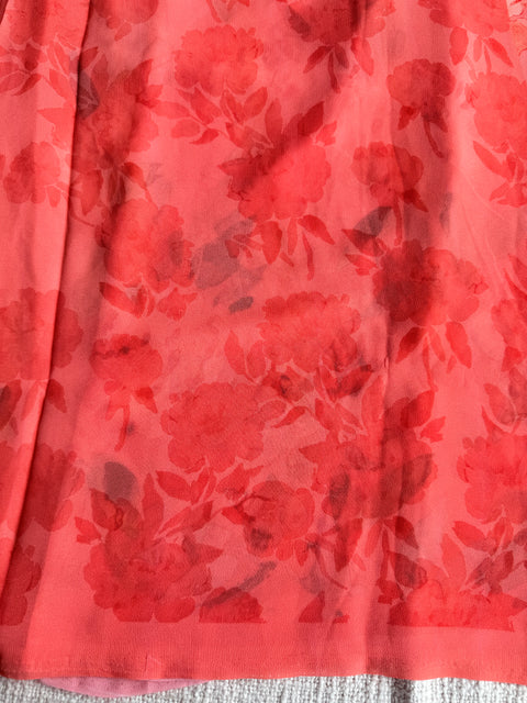 Floral printed georgette saree