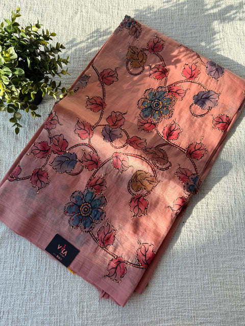 Hand Emb shimmer tissue saree