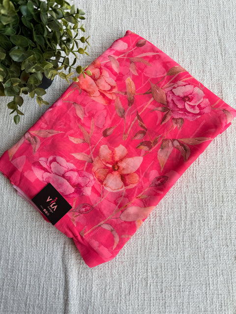 Floral printed georgette saree