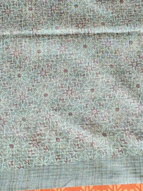 Printed art silk saree with blouse