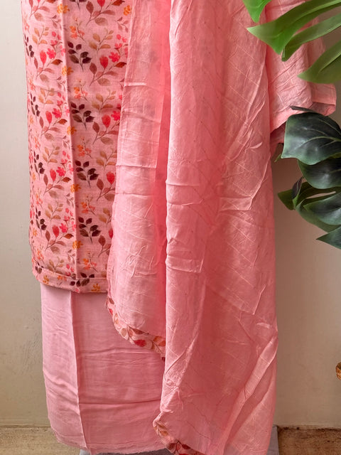 Printed linen cotton suit material
