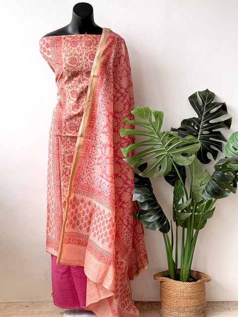 Printed chandrei cotton suit material