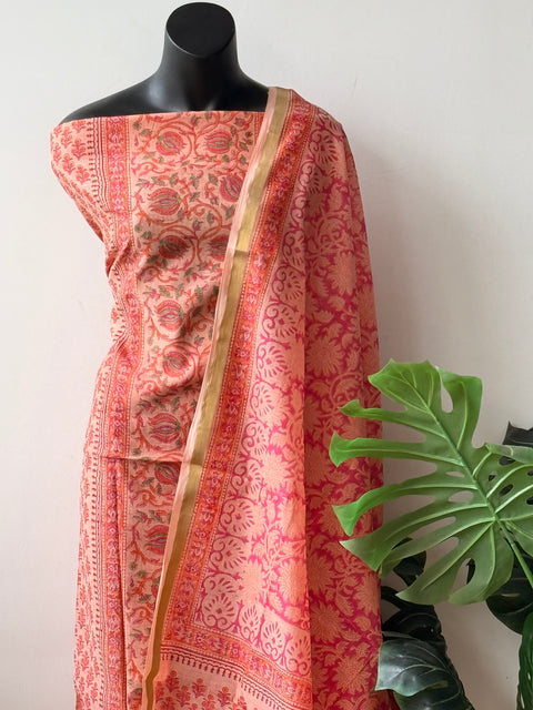 Printed chandrei cotton suit material