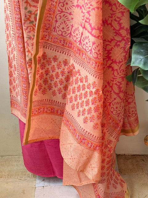 Printed chandrei cotton suit material