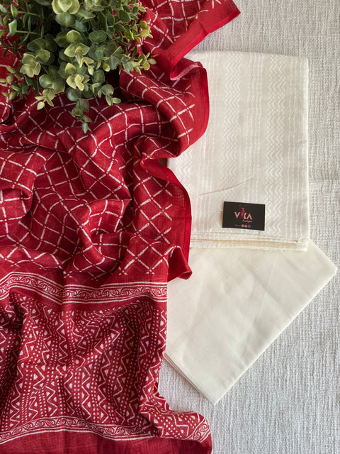 Off White Dobby salwar material